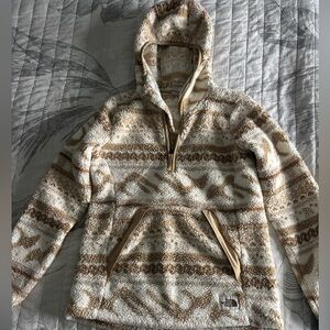 The North Face Women’s Campshire   Beige and White Zip-Up Hoodie